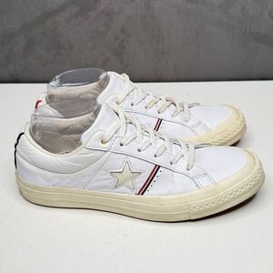 Converse One Star Low Top White Leather Sneakers Mens 7 Womens 9 Unisex 159694C